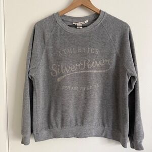 LOGG Grey‎ River Athletics Sweatshirt Small Gritty Boho 90s Granolagirl Indie